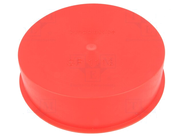 Afdekdopje; Lichaam: rood; Buitendiam: 112,5mm; H: 27,5mm; Mat: LDPE Afdekdopje; Lichaam: rood; Buitendiam: 112,5mm; H: 27,5mm; Mat: LDPE
